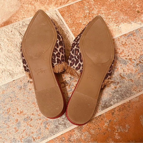 🐆Fabulous RARE Leopard Rhinestone & Fringe Flat Slides by Crown Vintage! - Picture 15 of 16